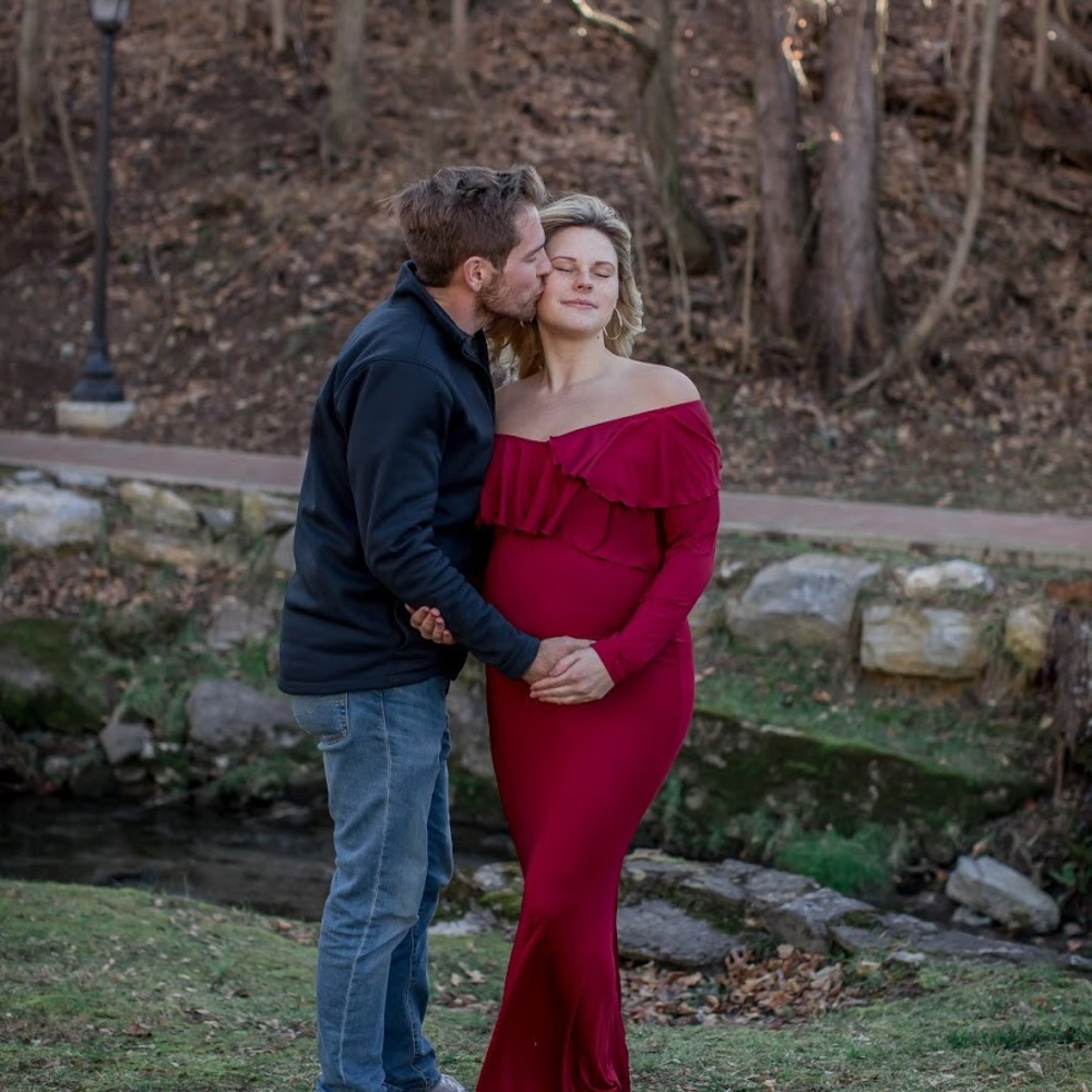 Maroon/Red Maternity Gown